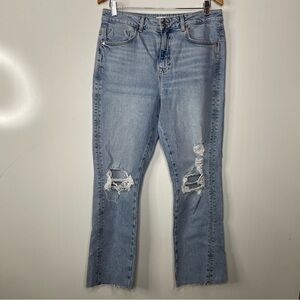 Zara Jeans Distressed Straight Leg Jeans Size 30
